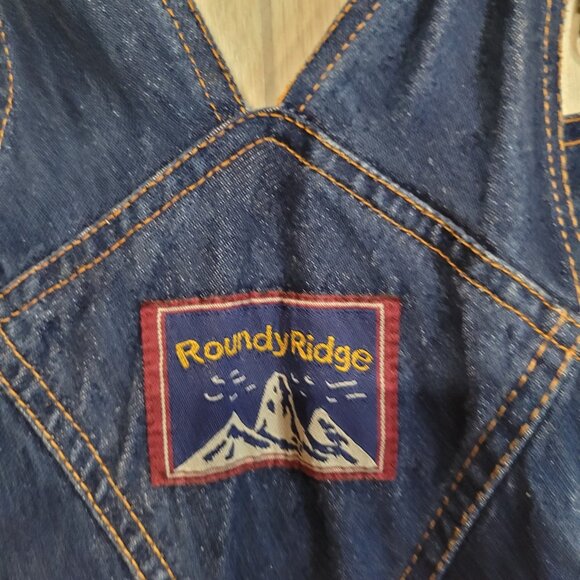Vintage Roundy Ridge Bib Denim Blue Jean Carpenter Overalls Size 40 - Picture 7 of 8